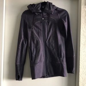 Purple lululemon hoodie.